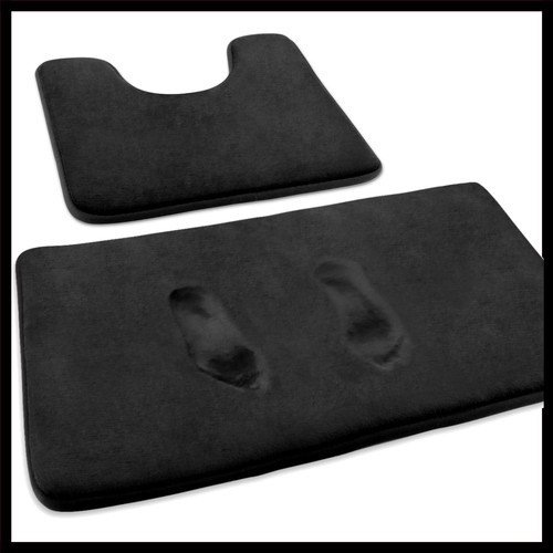 Black memory foam bathroom mat - foam,